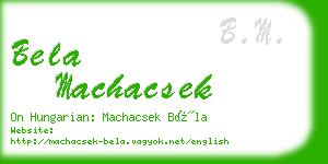 bela machacsek business card